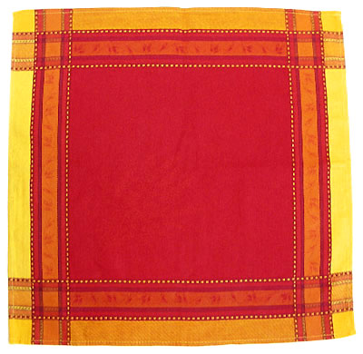 Jacquard tea towel napkin (Senanque. bordeaux x yellow) - Click Image to Close